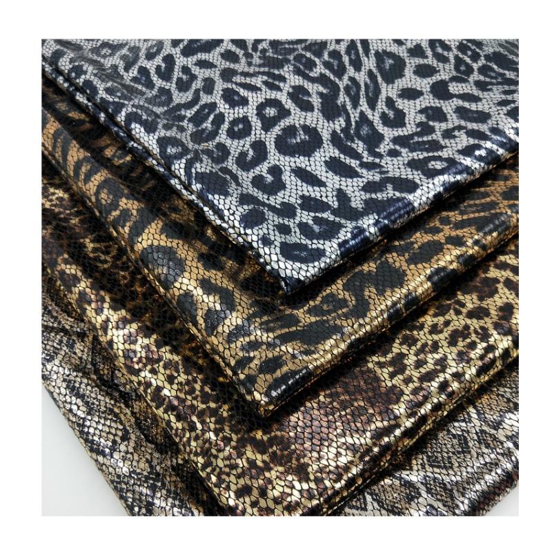 1M elastická leopardí bronzující látka lesklá zlatá textura hadí kůže spandexová látka na šití oblečení, sukní, šatů