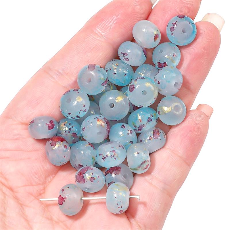Gold-Flecked Ombre Glass Abacus Beads for DIY Jewelry