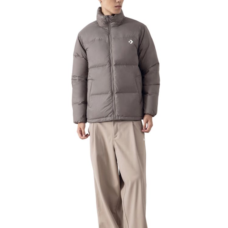 Converse Down Jackets Unisex Khaki Stand Collar Moderate UCJ656-J81 2XL