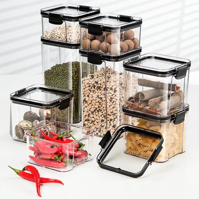 Transparent Sealed Food Storage Ja Airtight Lock Leakproof Dustproof Moisture-proof Rice Cereal Milk Powder Container Snack Tea Storage Case