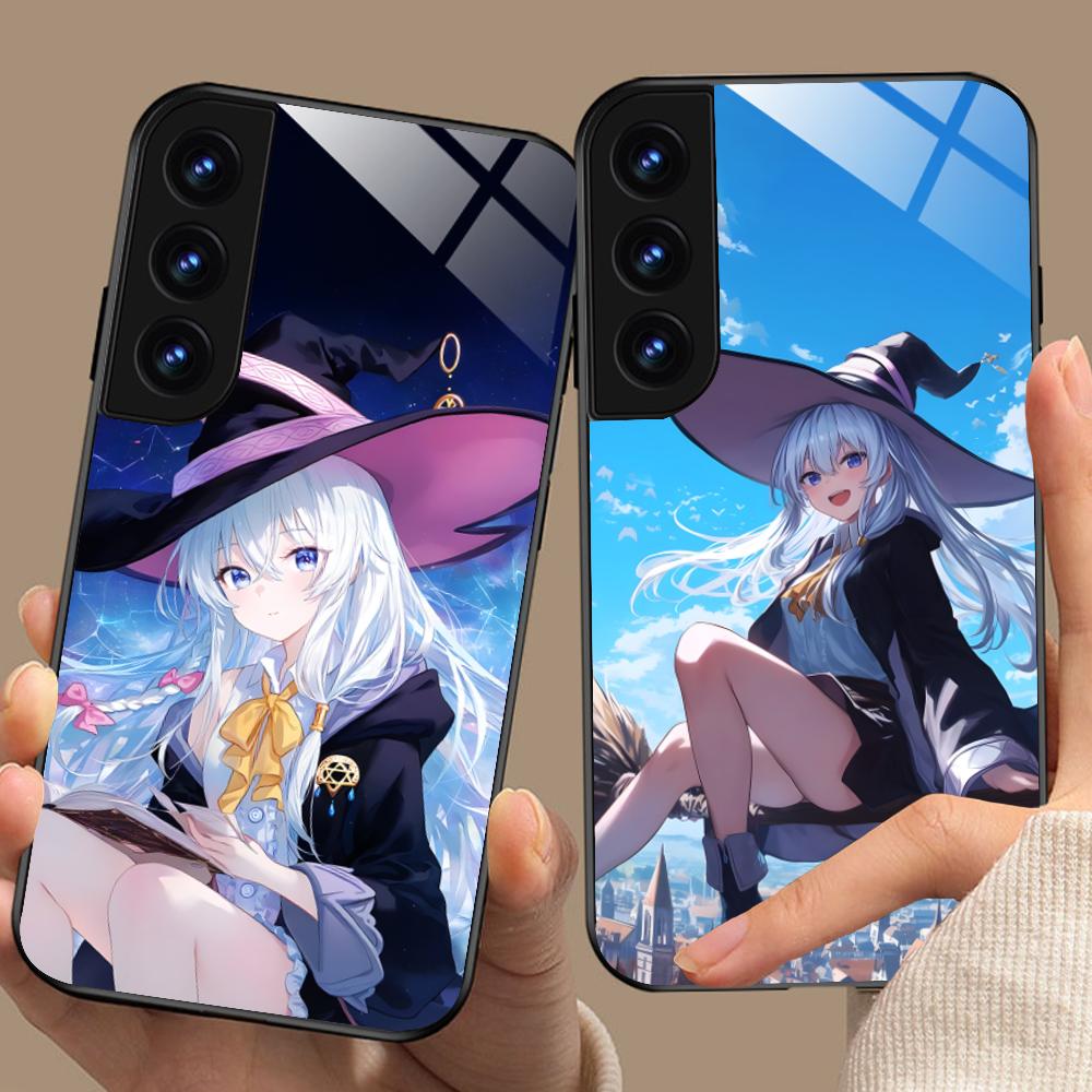 Wandering Witch Elaina Glass Mobile Phone Case for Samsung Galaxy S26 S25 S24 S23 S22 S21 S20 Note20 Plus FE Ultra Cover
