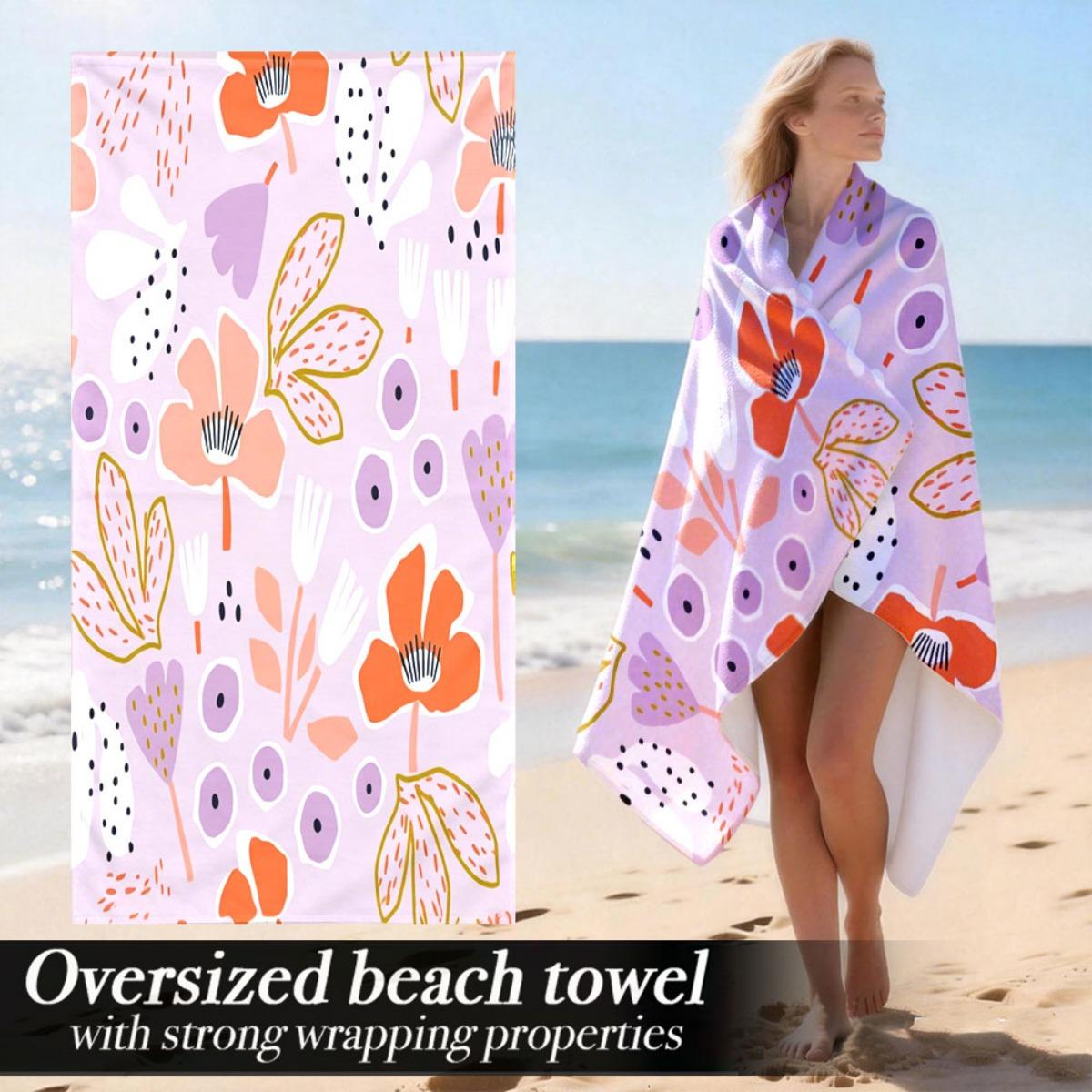 

Extra Large Soft Lightweight Luxury Oversized Beach Towel | Microfiber Polyester, Pattern, Fabric, Strong Wrapping Properties, P W30*H60(CM)