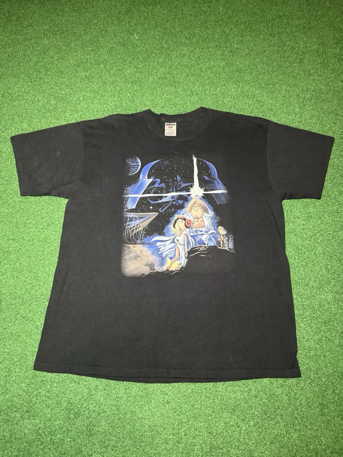 Family Guy Star Wars Vintage Y2K Blue Harvest Spoof Parody XL Cartoon T Shirt Unisex T-Shirt L