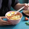 Nordic Colored Wheat Straw Bowls Circular Shatter Resistant Plastic Tableware Bowls For Household Use