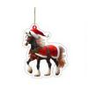 Christmas Pony Ornament 2D Acrylic Hanging Decor for Car And Tree Cute Horse Design Holiday Gift for Kids