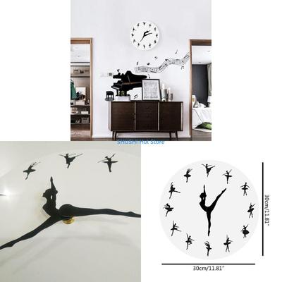 Horloge Murale Créative Artistique Jupe de Ballet Fille pour Décoration de Maison Bureau Salon Chambre d'Enfant Chambre d'Enfant Montre Suspendue D57B