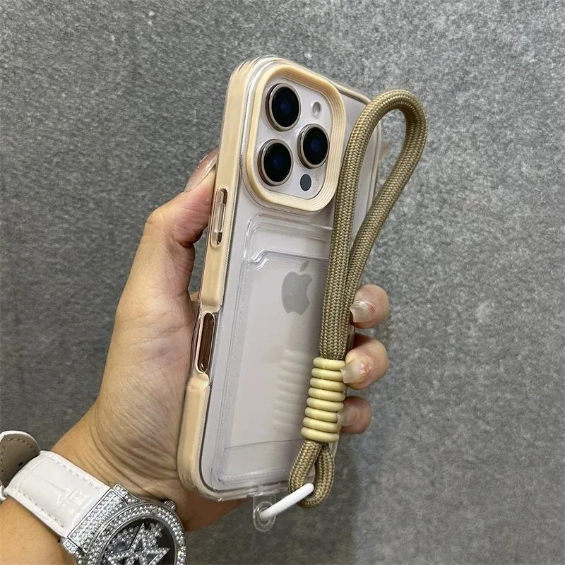 Applicable To iPhone11promax Simple Transparent Card Case Mobile Phone Case Lanyard Apple 11 Silicone 11 Anti-drop 11 Sets