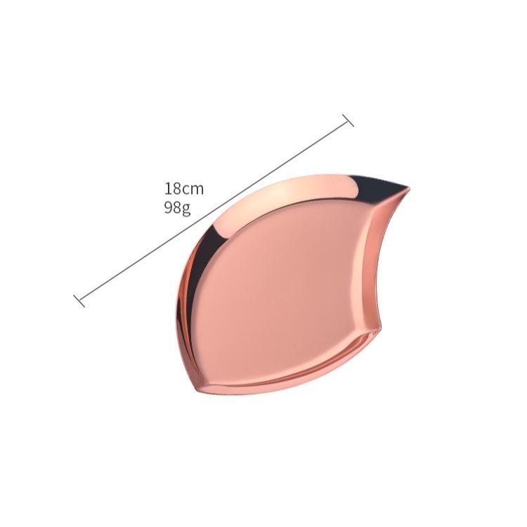 Creative metal jewelry ring plate, stainless steel, leaf shaped, fruit, dried fruit, storage plate, afternoon tea plate