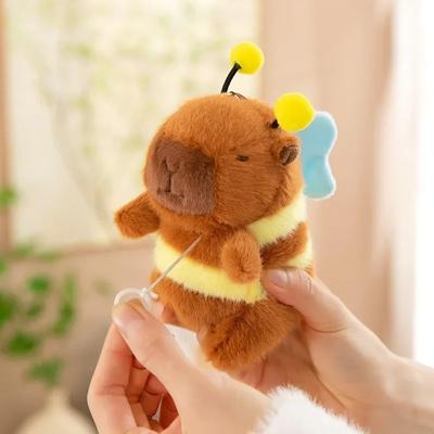 1-10PCS Plush Persimmon Wagging Tail Capybara Key Pendant Cute Plush Keychain Plush Bee Doll Toy Schoolbag Pendant Gifts