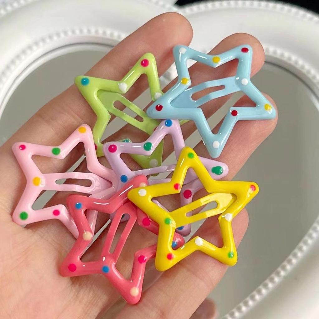 Colorful Star Hair Clips: Five-Pointed Side Clip Hairpins for Kids