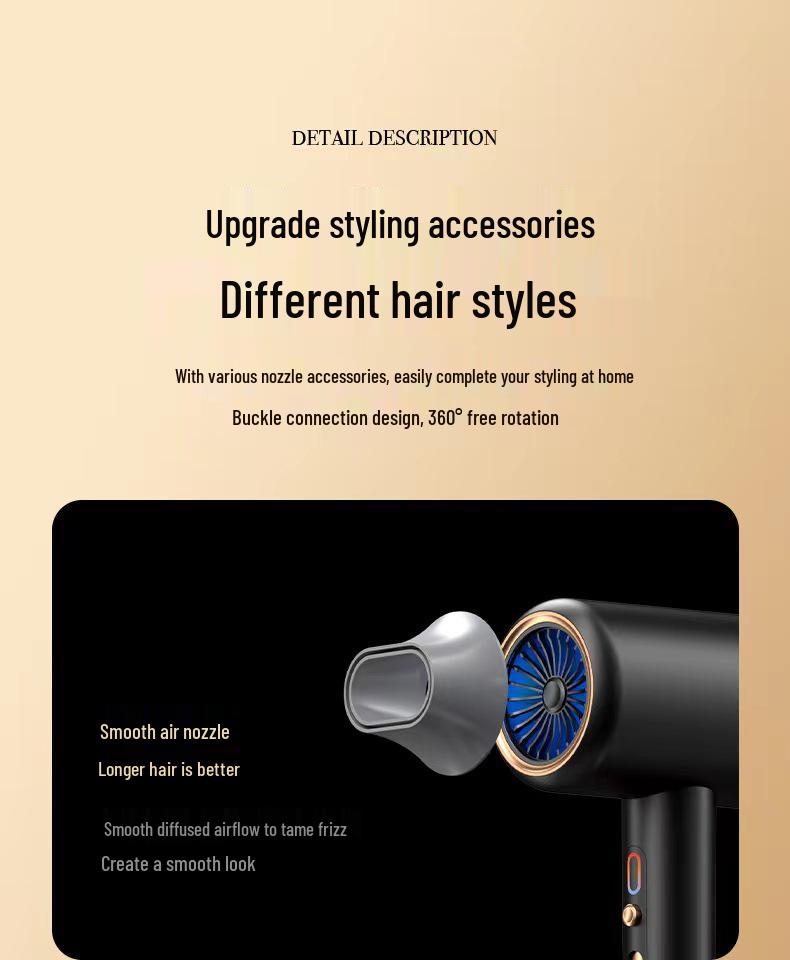 High-Power Cross-Border Salon Hair Dryer with Negative Ion Technology for Hair Care.