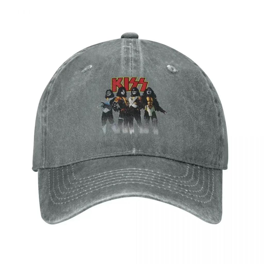 Kuss Throwback Pose Männer Frauen Baseballkappen Rock Marke Used Gewaschene Hüte Kappe Retro Outdoor Workouts Geschenk Snapback Hut