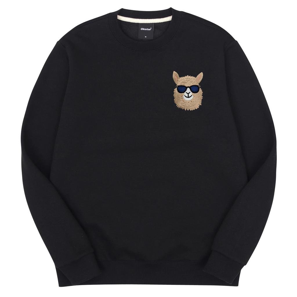 OKSTAR I'M Alpaca Embroidered Double-Sided Sweatshirt (Type D)