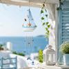 Ciondolo Delfino Vela Nautica Campanella a Vento Conchiglia Stella Stile Mediterraneo Modelli di Vele in Legno Decorazione con Nappa