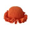 New Colorful Crochet Ruffle Brim Knit Bucket Hats Winter Woman Handmade Stretch Fisherman Cap Outdoor Warm Windproof Beanie Hat