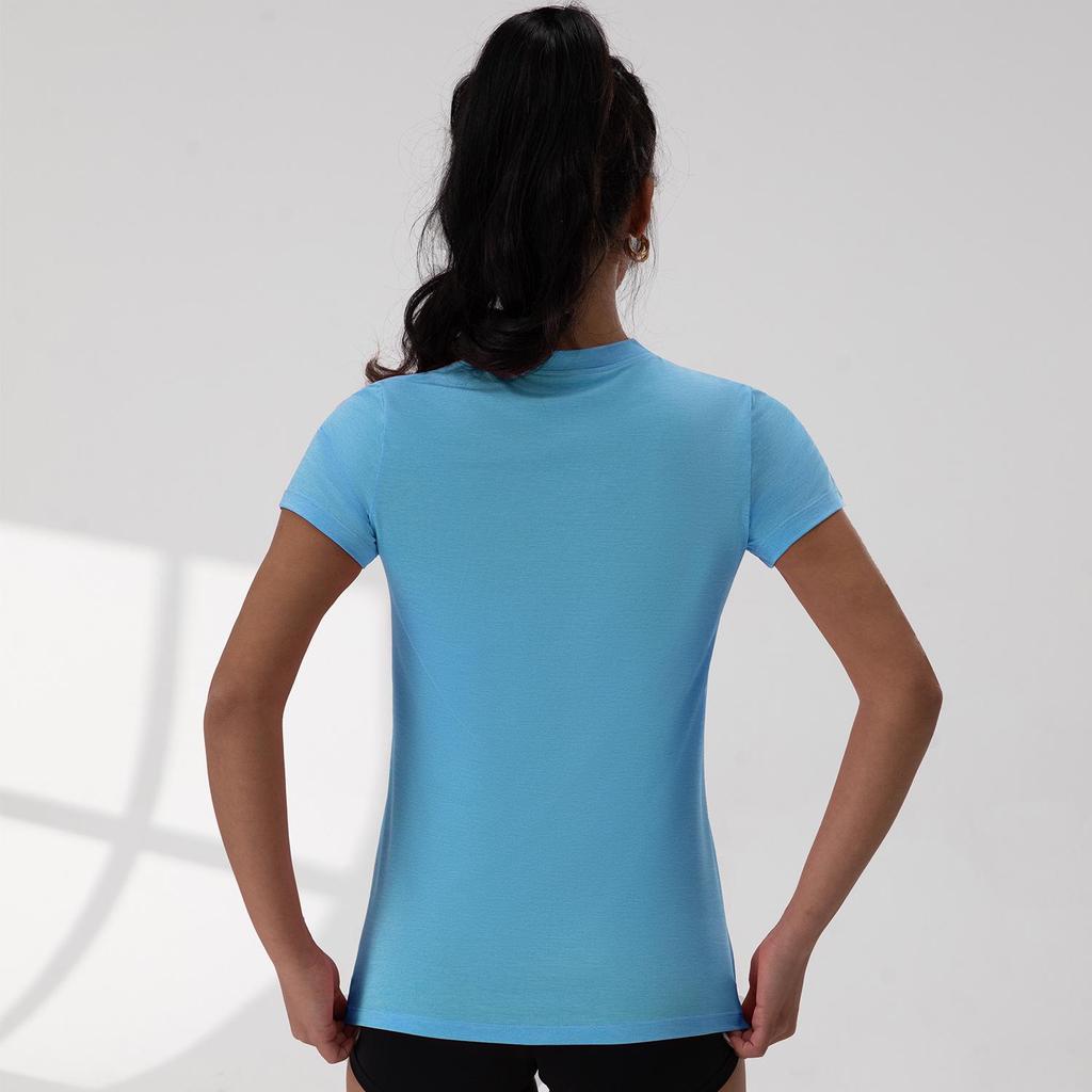 2025 Women's Sporty Casual V-Neck Short-Sleeve Solid Color Yoga Pullover Top