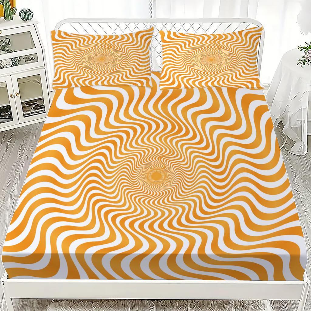 3D Bohemian Style Imagination Print Fitted Sheet Set Soft Breathable Mattress Cover Bedding Set with 1/2 Pillowcases
