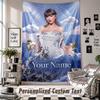 Wall Hanging Tapestry With Custom Name & Text, Taylor Swift Decorative Tapestry For Bedroom