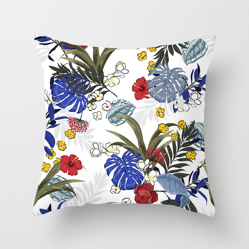 Summer Tropical Floral Cushion Cover Home Decor Office Sofa Pillowcase Green Plant Throw Pillowcase