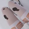 Cow Pattern Knee Suspenders Stockings Women'S Thin Japanese Cute Black And White Spots Sexy Women'S Long Thigh Socks
