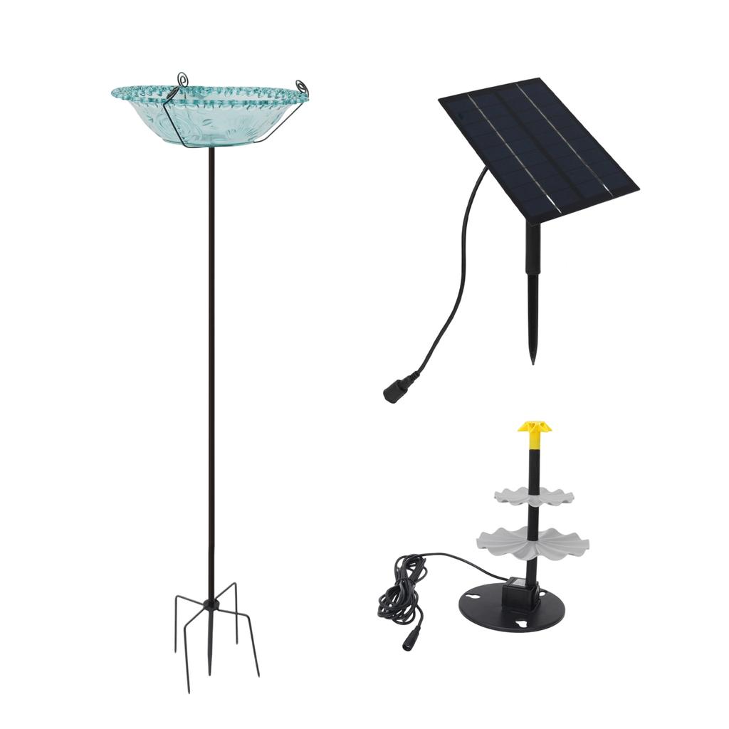 3-Tier Bird Bath with Bird Feeder for Outdoor Garden