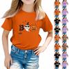 Småbarnsflicka Pojke T-shirts Halloween Dag Barn Topp Pojkar Och Flickor Tryckt Kortärmad T-shirt