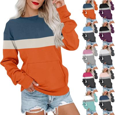 Damesmode casual blouse met lange mouwen, ronde hals, jump-kleur en pullover-top