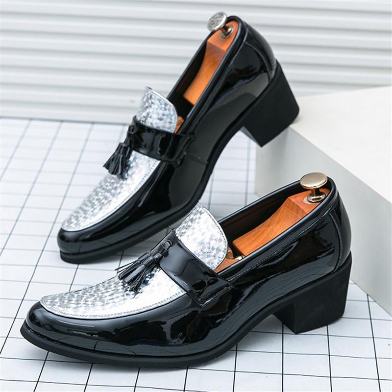 

Роскошная дизайнерская мужская обувь кэжуал из лакированной кожи с кисточками смешанных цветов, формальная обувь для свадебного платья и выпускного вечера, zapatos hombre 38