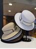 French Style Flat-Top Straw Hat Women's Summer Beach Vacation Wide Brim Sunshade Sun Hat Grass Hat for Sun Protection