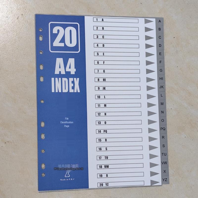 Set de separadores A4 de hojas sueltas: 12 Páginas de Índice Mensual, 50 Páginas Etiquetadas, 31 Páginas de Clasificación por Letra de Colores, Perforadas para 11 Agujeros.