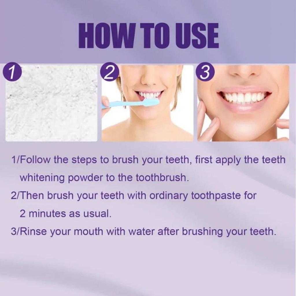 For Teeth Whitening Teeth Whitening Kits Teeth Color Corrector Toothpaste Teeth Stain Remover Color Corrector Purple Tooth Powder Teeth Whitener