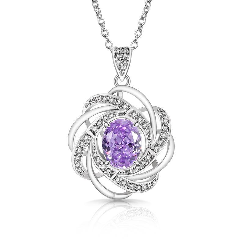 925 Sterling Silver Fashion Light Luxury Ice Flower Cut Zircon Cosmic Star Necklace Birthday Party Anniversary Gift