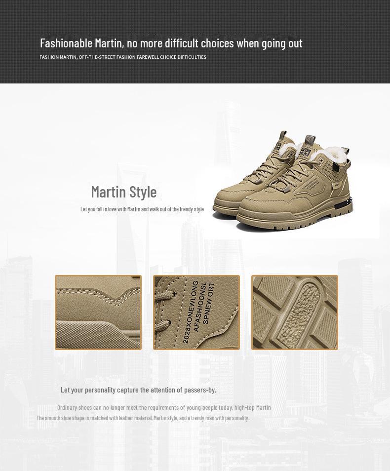 2024 Sametové Zateplené Všestranné Martensky: Módní a teplé ležérní sněhule na podzim a zimu