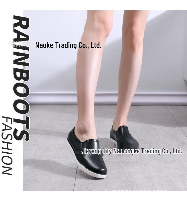 Women's Waterproof Slip-On Rubber Shoes - Non-Slip, Low-Top Fashion for Kitchen, Outdoor, and Rain 