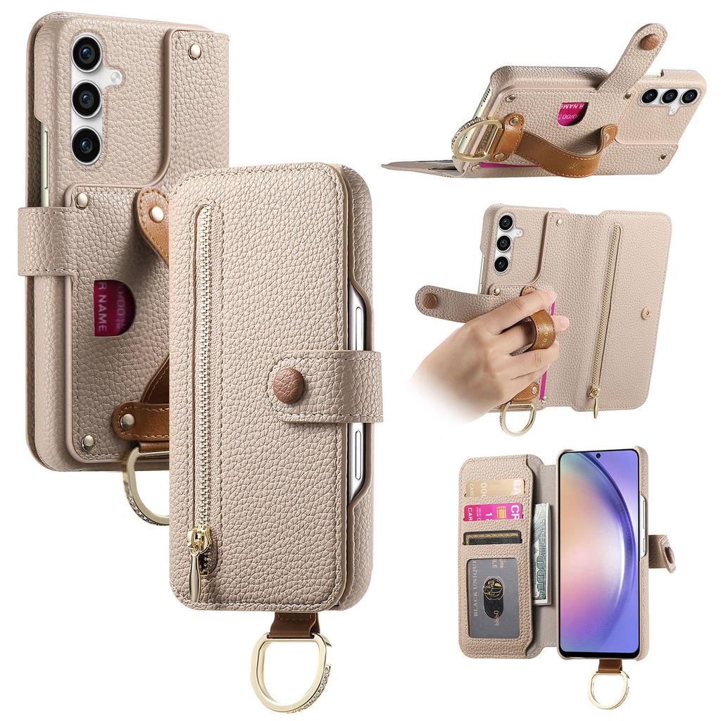 Pouzdro z umělé kůže s RFID blokováním a zipem pro Samsung Galaxy S23 FE