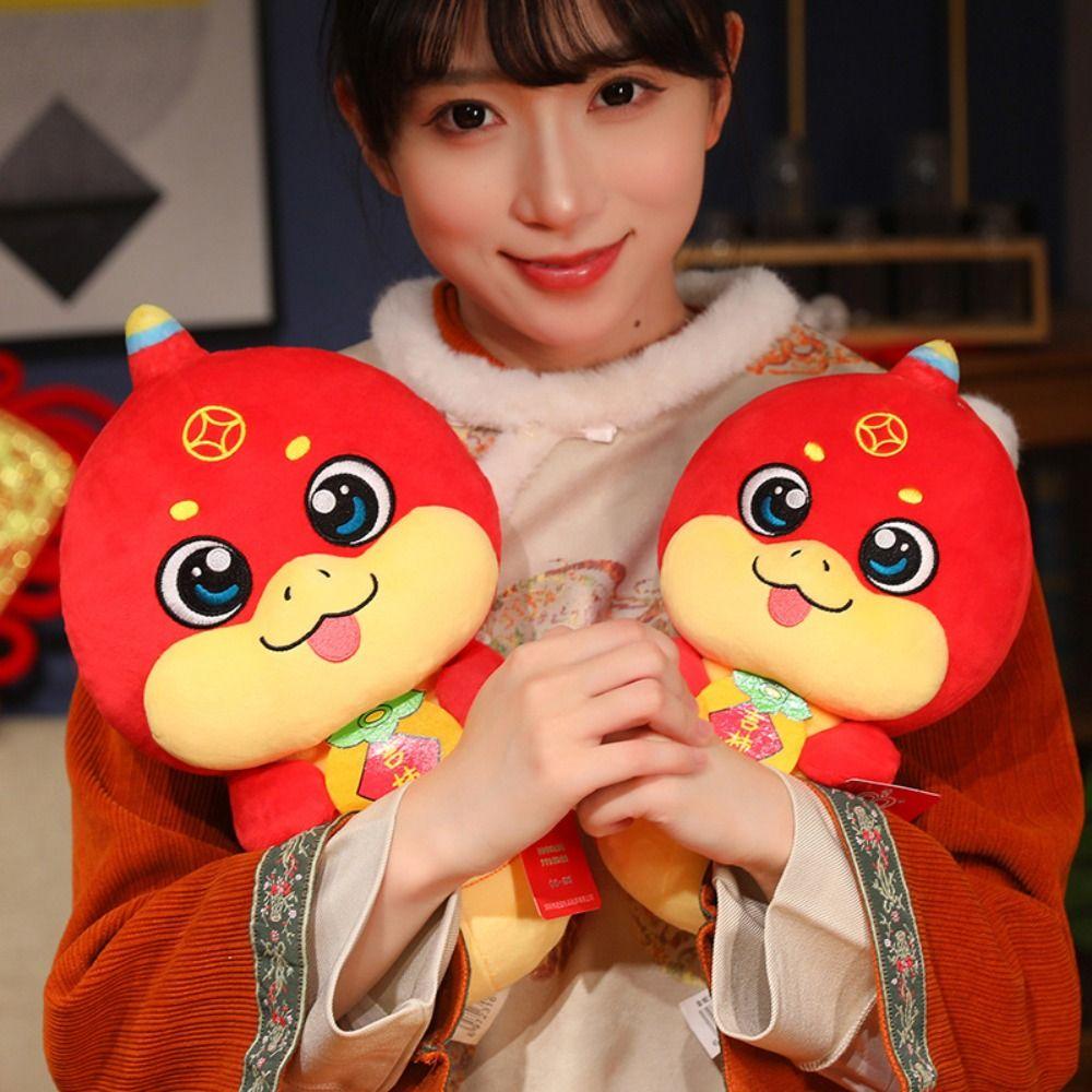 Cute Zodiac Blessing Snake Doll Stuffed Snake Plush Doll Toy Snake Year Mascot Toy  Home Decor