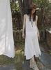 FROMWHERE Crochet Long Dress Ivory