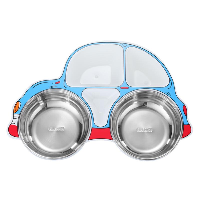 Children Airplane Dinner Plate 304 Stainless Steel Spoon Fruit Salad Plate Reusable Divided Dinner Plates For Kitchen Tableware