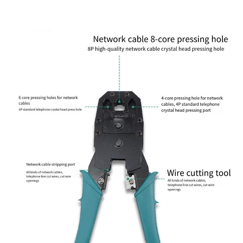 Professional Modular Connector Crimping Tool With Wire Stripper And Cable Cutter For Ethernet Networking Telecom Cables