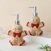 Christmas Soap Dispenser Christmas Kitchen Decor Gingerbread Man Soap Dispenser with Tray for Home Indoor Decorations