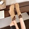 Short Boots Children's Coarse Heel Medium Tube Pile Boots Women's New Autumn Merad Western Cowboy Martin Boots
