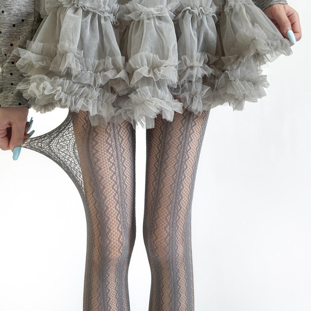 Women's Tights Hollow Out Sexy Lace Mesh Fishnet Stockings Pantyhose Lingerie Slim Stockings Retro Black Tights Female Hosiery