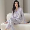 2025 Spring & Fall Pure Cotton Women's Long-Sleeve Pajama Set, Plus Size, Casual & Wearable Outside
