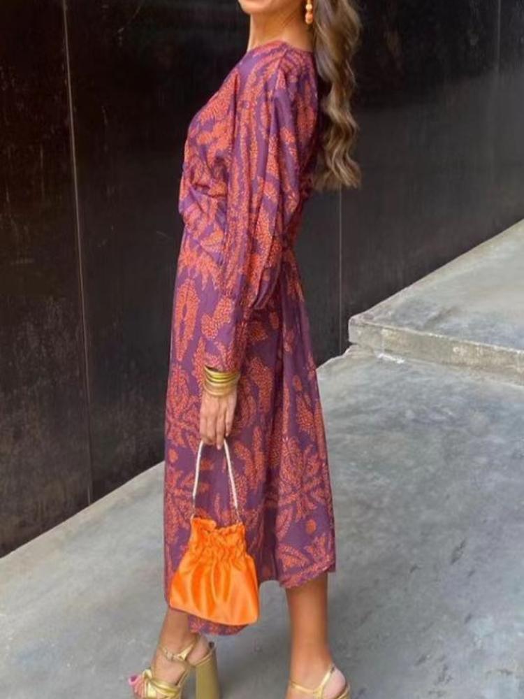 

Женское синее с золотом платье макси с V-образным вырезом, разрезом до бедра, запахом и узлом XXXL фиолетовый