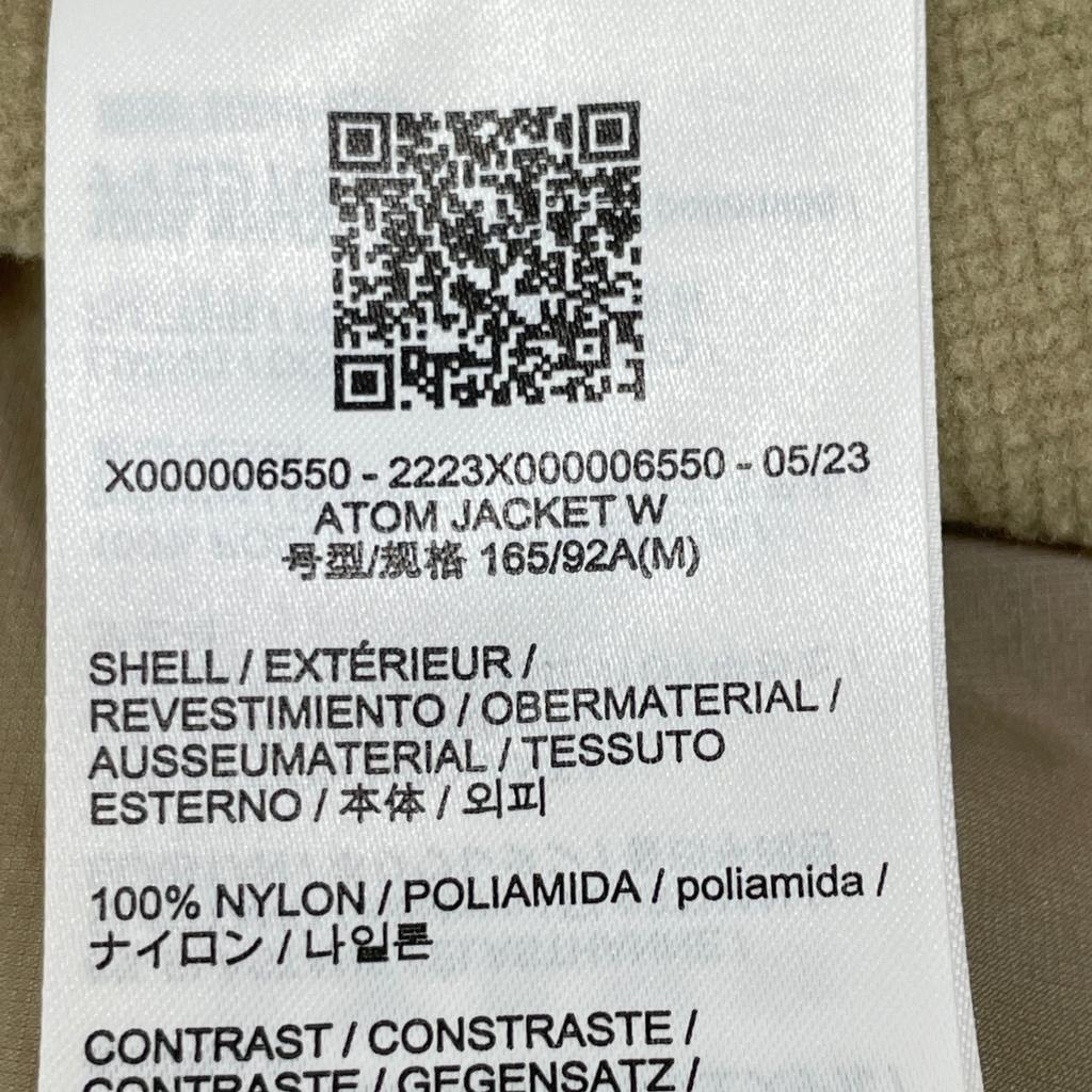 ARC'TERYX X000006550 23 Years Beige Atom W Jacket Jacket M beigeUsed