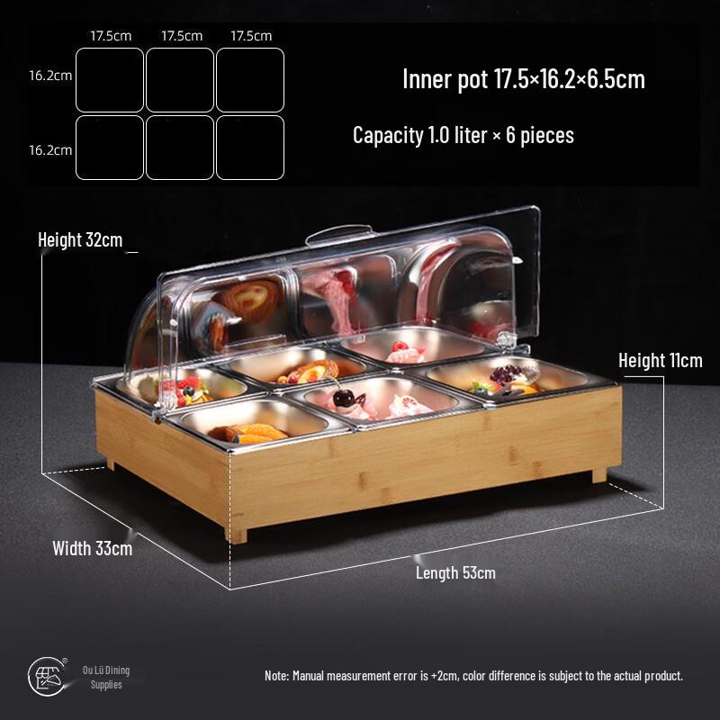 Сервер для демонстрации еды в буфете Handon с бамбуковой подставкой