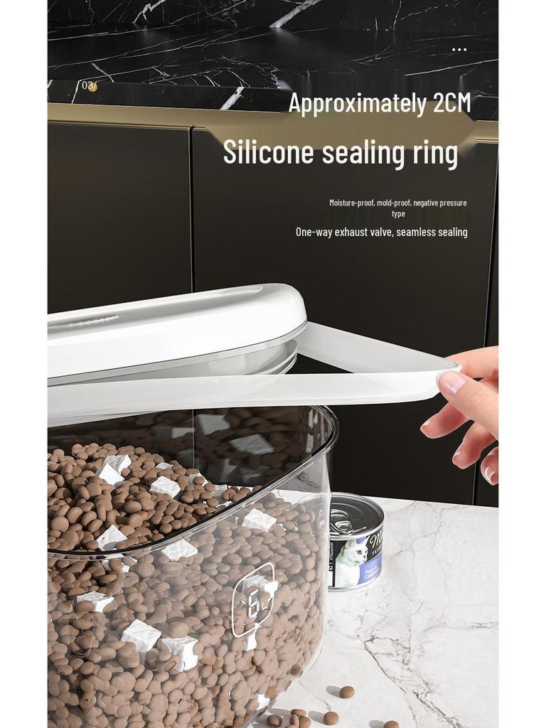 Pet Food Storage Container: Moisture-Proof, Sealed Cat/Dog Food Bucket and Grain Storage Box