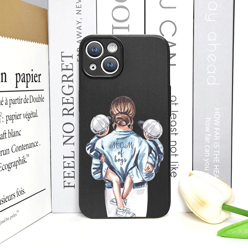 Fashion Family Girl Boy Super Mom Baby Phone Case for Iphone 16 15 12 11 14 13 Pro Max Cover for Iphone 7 8 Plus XR X XS SE2020