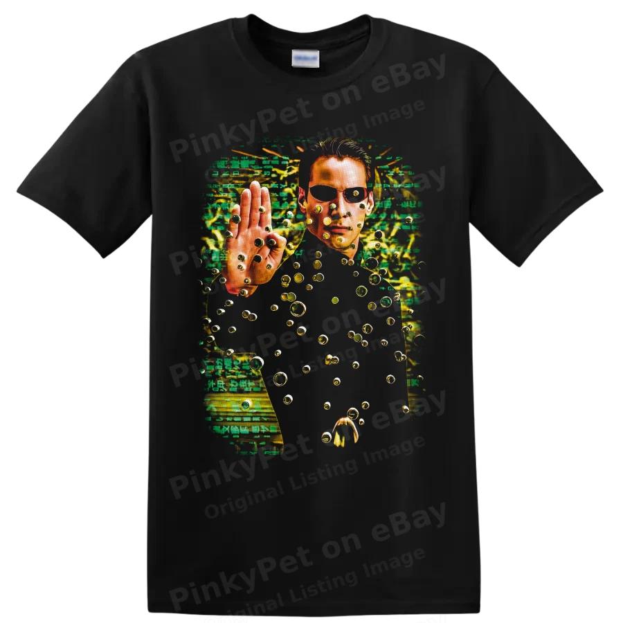 Neo The Matrix T Shirt Green Code Bullet Time Sci Fi Movie Graphic Tee Gift Art