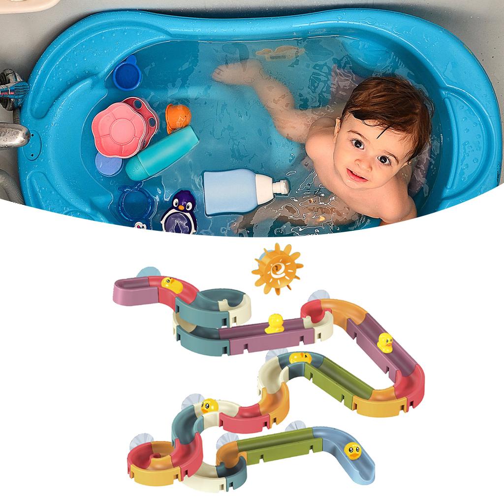 Duschbahn Spielzeug Niedliches Entlein Baby Bad Bahn Rutsche Spielzeug Pädagogisches Badezimmer Zusammenbauen Kinder
